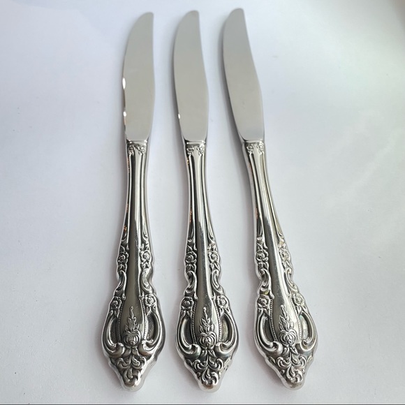 Vintage Oneida Brahms stainless knives set ornate - Picture 2 of 6